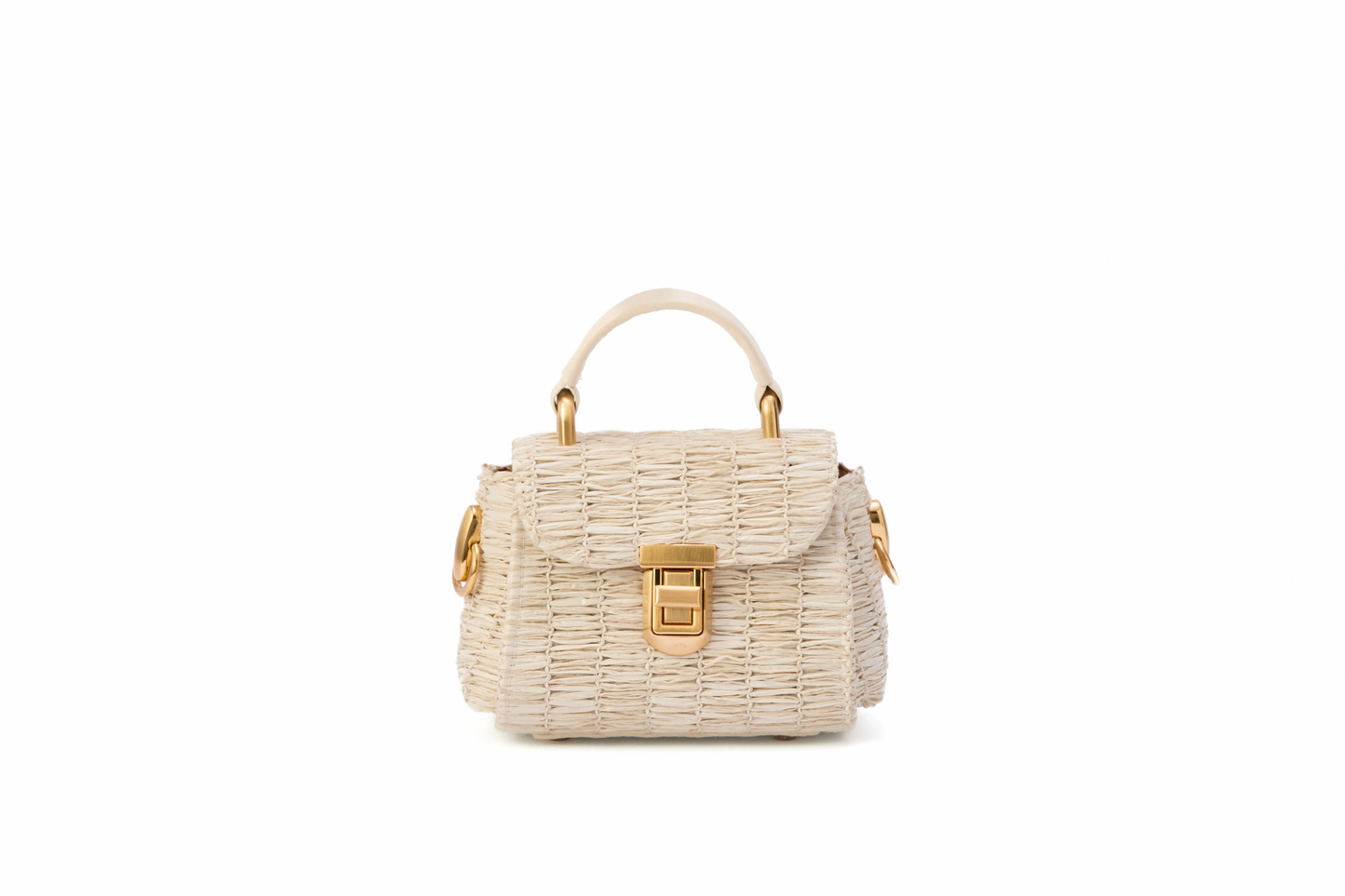 Bolsa Cora Micro Ráfia Natural Off White