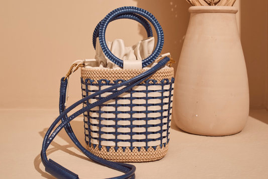 Bolsa Iva Off White c/ Marinho