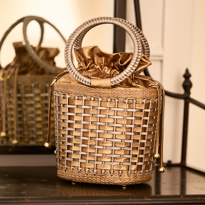 Bolsa Iva Bronze c/ Prata Envelhecida