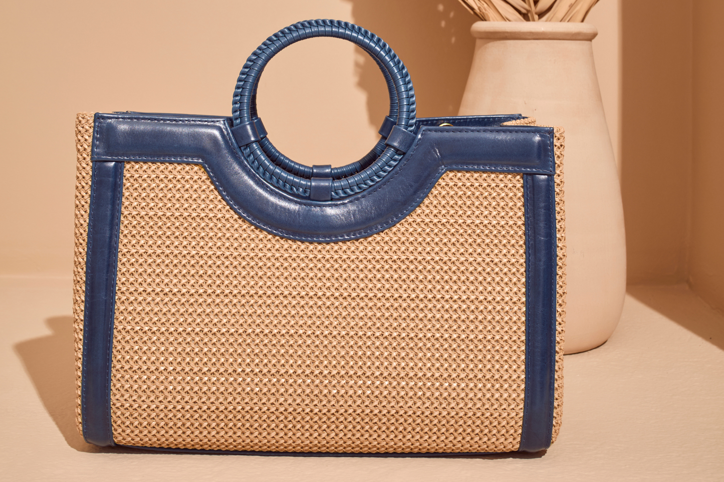Bolsa Marcela Creme c/ Azul