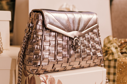 Bolsa Anna Elisa Prata Envelhecida