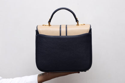 Bolsa Soraia Mini Creme c/ Azul Marinho