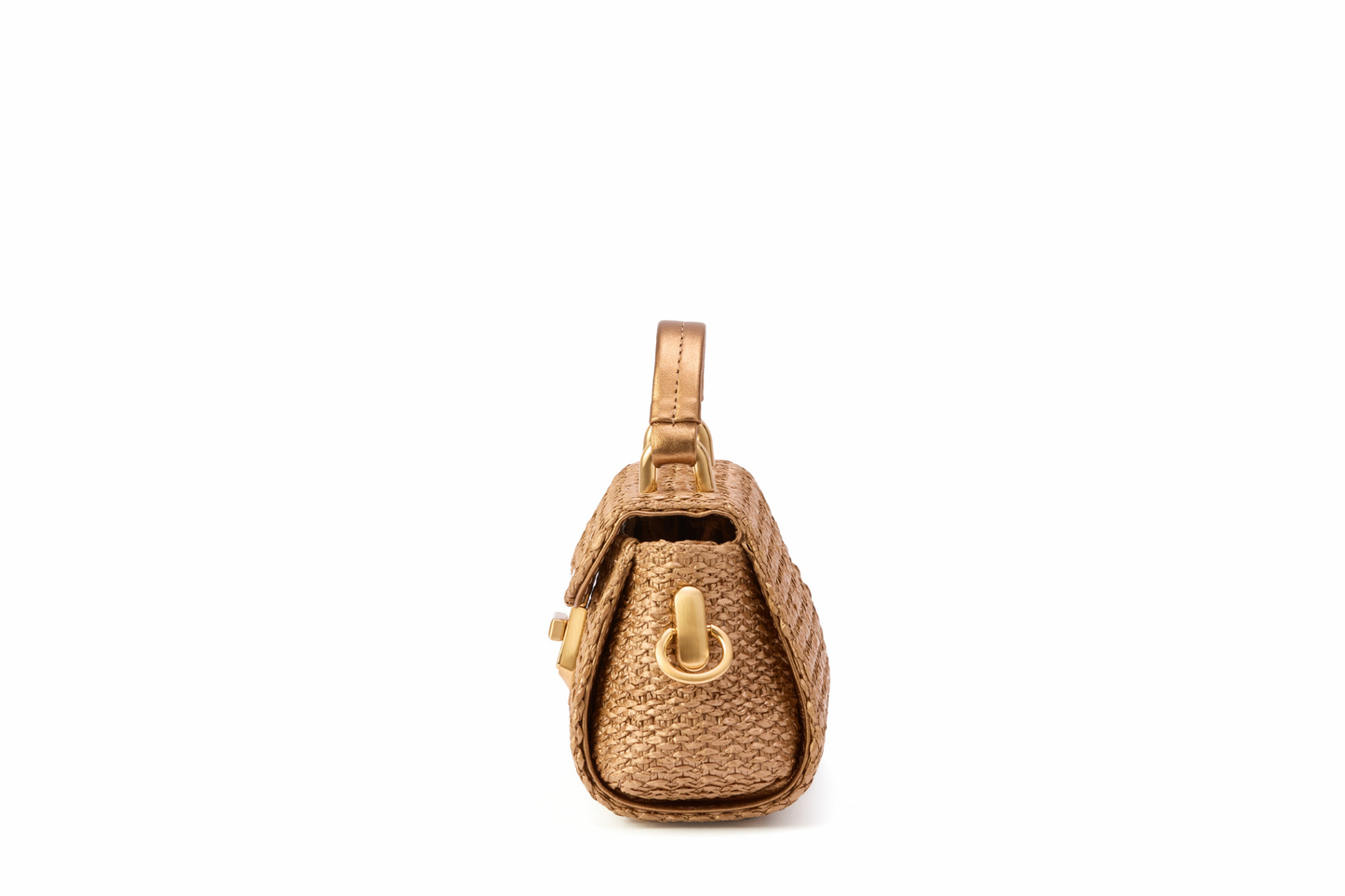 Bolsa Cora Micro Ráfia Natural Bronze
