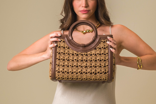 Bolsa Marcela Mini Crochê Caramelo