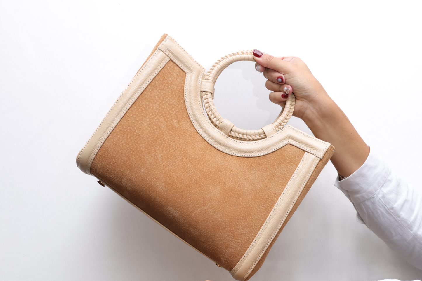 Bolsa Marcela Mini Camurça Creme