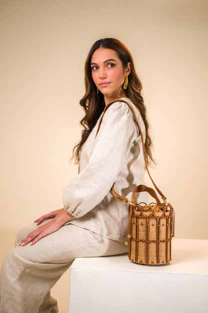 Bolsa Allegra Ráfia Natural c/ Savana