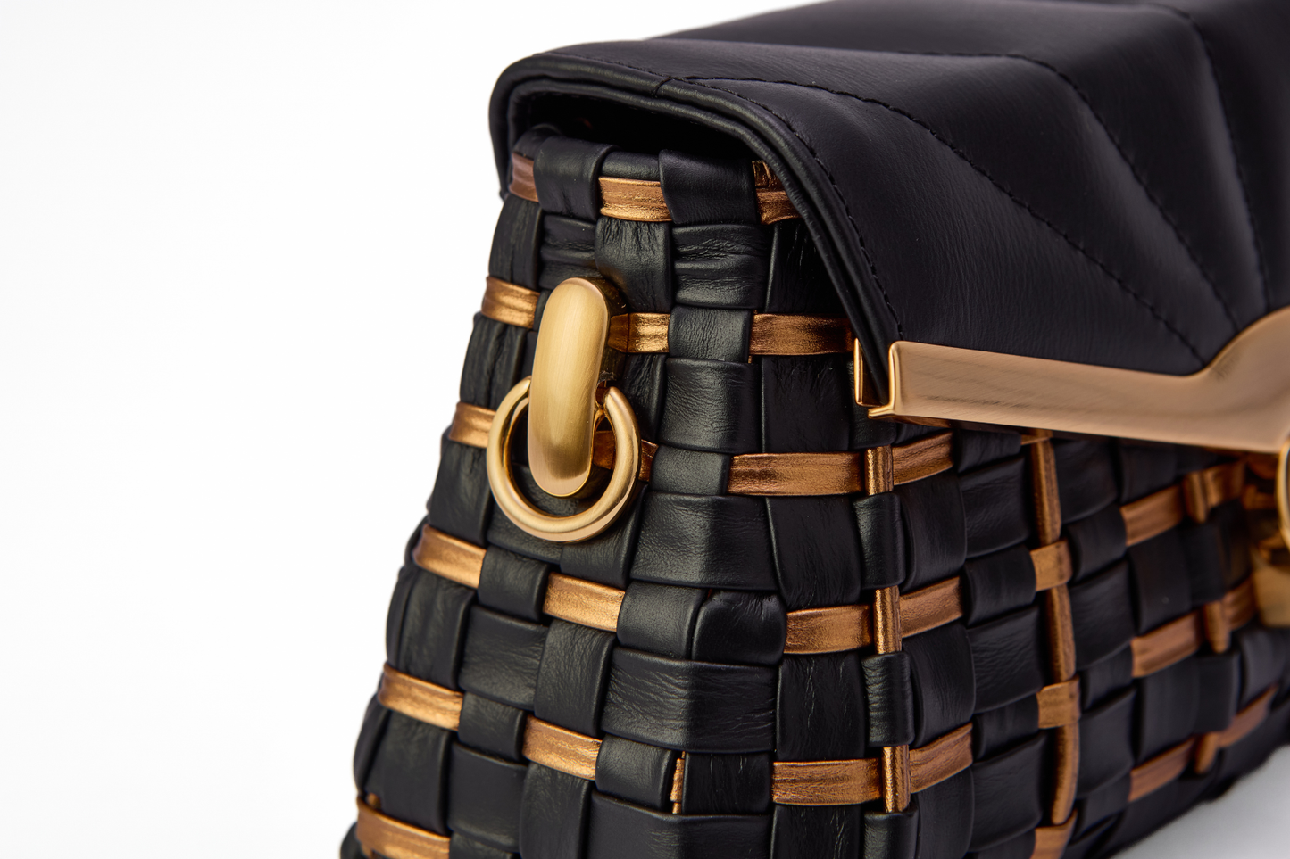 Bolsa Anna Elisa Mini Preto c/ Bronze