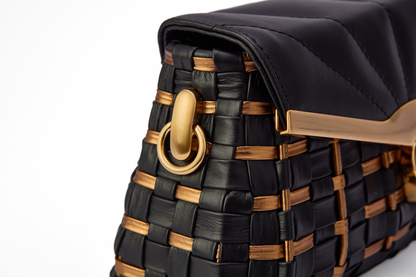 Bolsa Anna Elisa Mini Preto c/ Bronze
