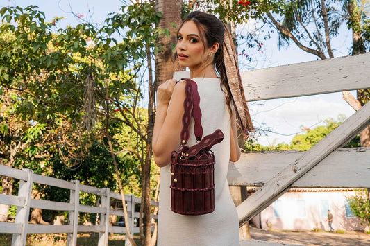 Bolsa Allegra Camurça Bordô