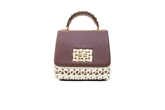 Bolsa Fabiana Crochê Caramelo c/ Creme