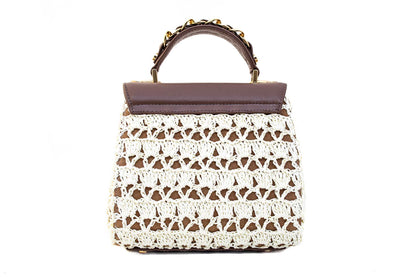 Bolsa Fabiana Crochê Caramelo c/ Creme