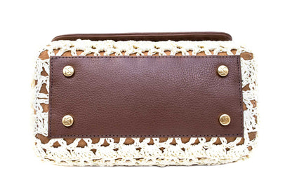 Bolsa Fabiana Crochê Caramelo c/ Creme