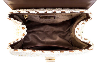 Bolsa Fabiana Crochê Caramelo c/ Creme