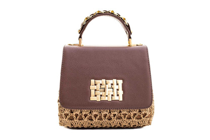 Bolsa Fabiana Crochê Caramelo