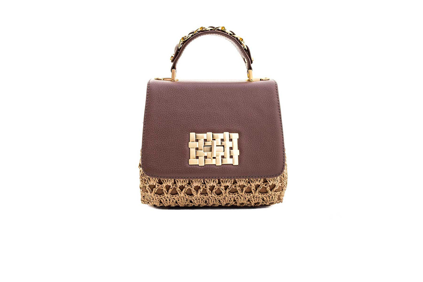 Bolsa Fabiana Crochê Caramelo
