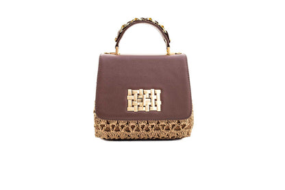 Bolsa Fabiana Crochê Caramelo