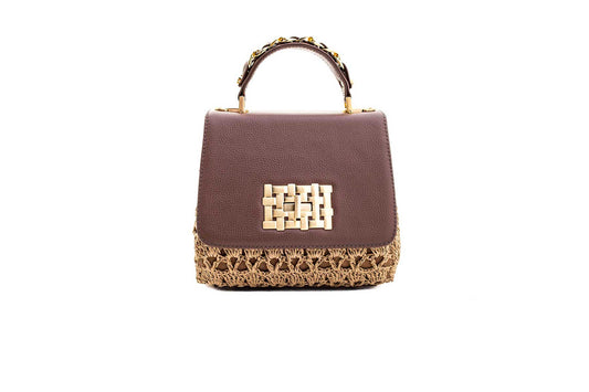 Bolsa Fabiana Crochê Caramelo