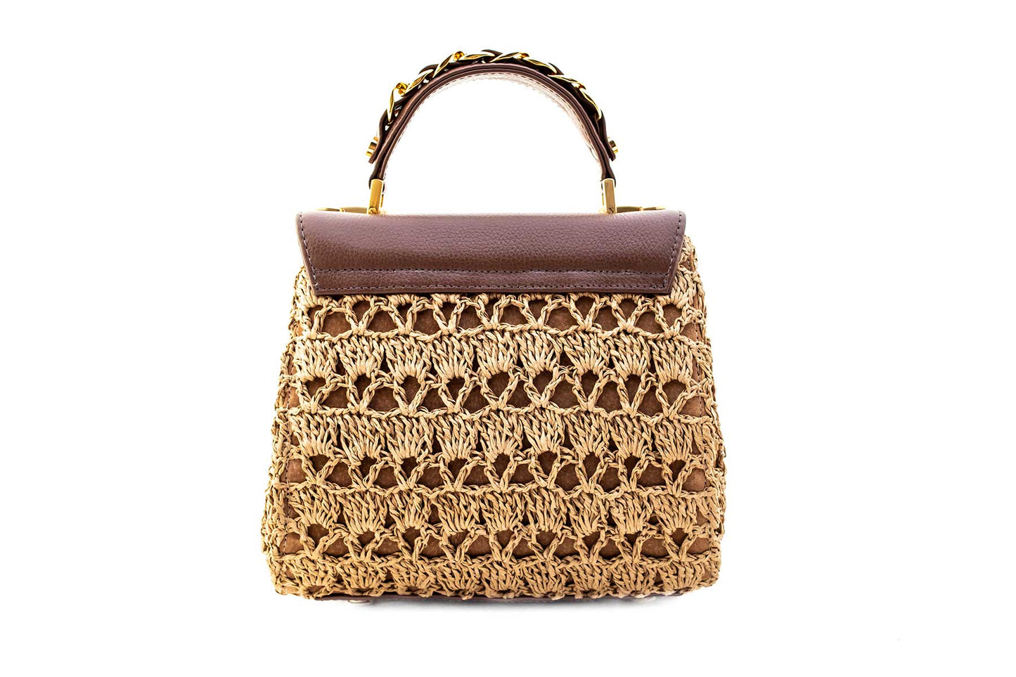 Bolsa Fabiana Crochê Caramelo