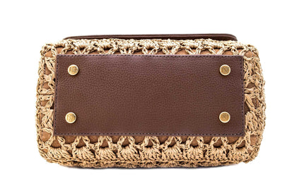 Bolsa Fabiana Crochê Caramelo