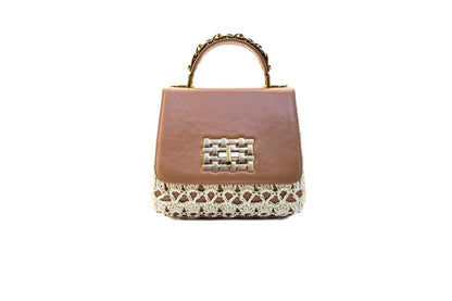 Bolsa Fabiana Crochê Macadâmia Verniz c/ Creme