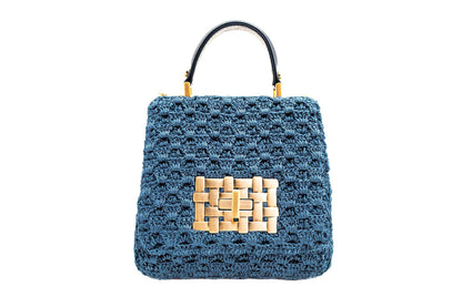 Bolsa Fabiana Mini Crochê Azul