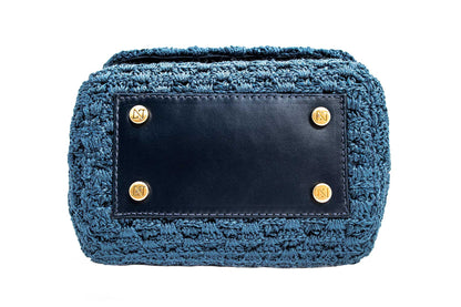 Bolsa Fabiana Mini Crochê Azul