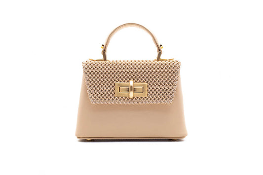 Bolsa Leila Couro Mini Creme