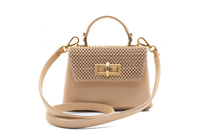 Bolsa Leila Couro Mini Creme