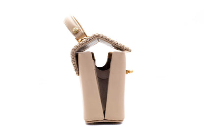 Bolsa Leila Couro Mini Creme