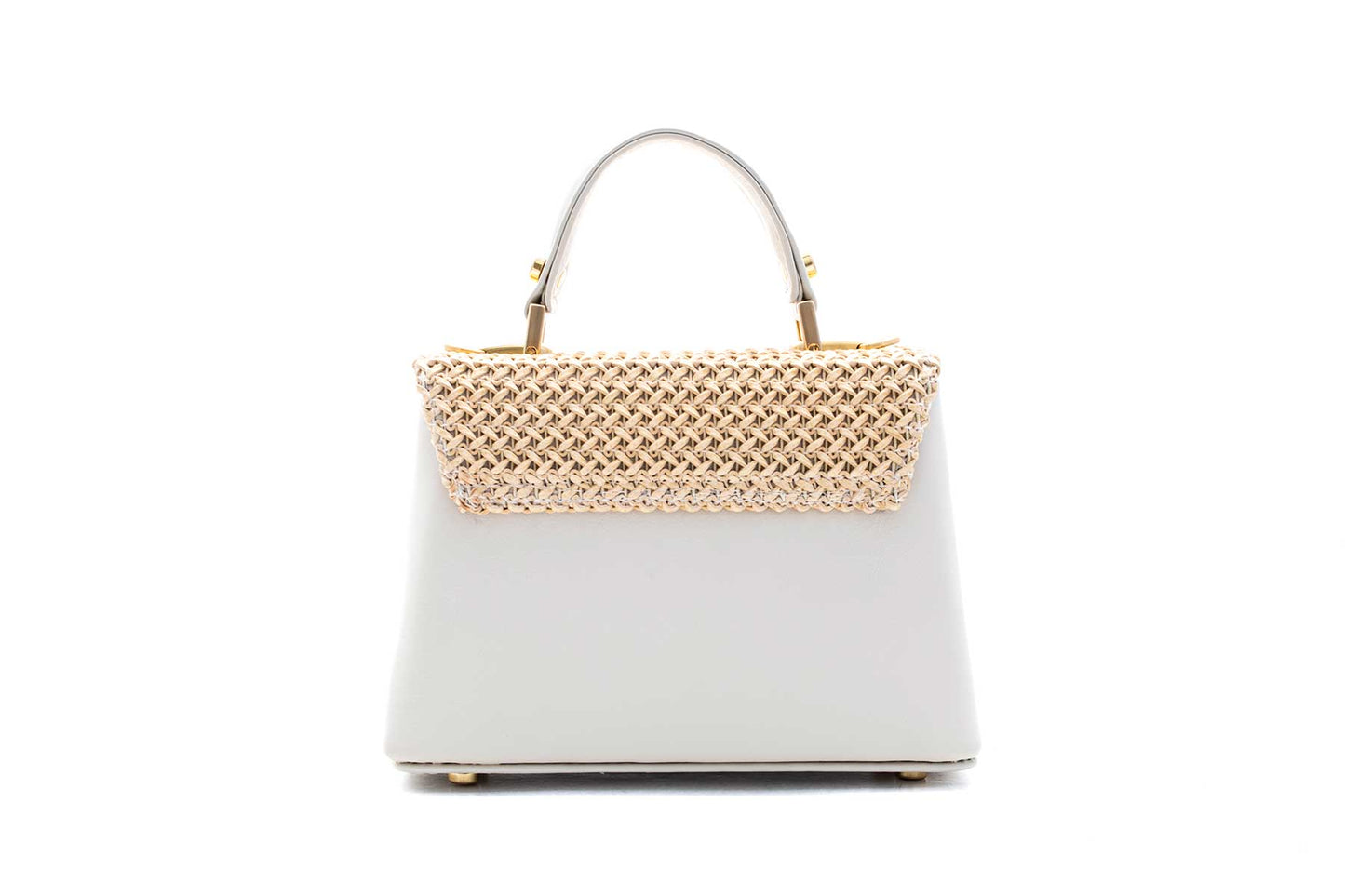 Bolsa Leila Couro Mini Off-White c/ Creme