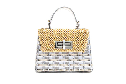 Bolsa Leila Premium Mini Off-White c/ Prata