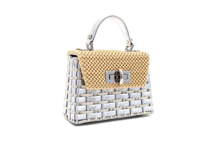 Bolsa Leila Premium Mini Off-White c/ Prata