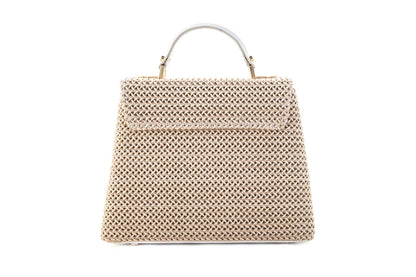 Bolsa Leila Ráfia Tradicional Off-White c/ Creme