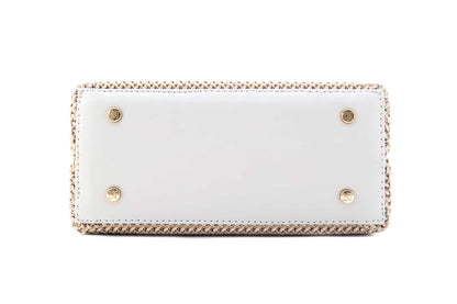 Bolsa Leila Ráfia Tradicional Off-White c/ Creme