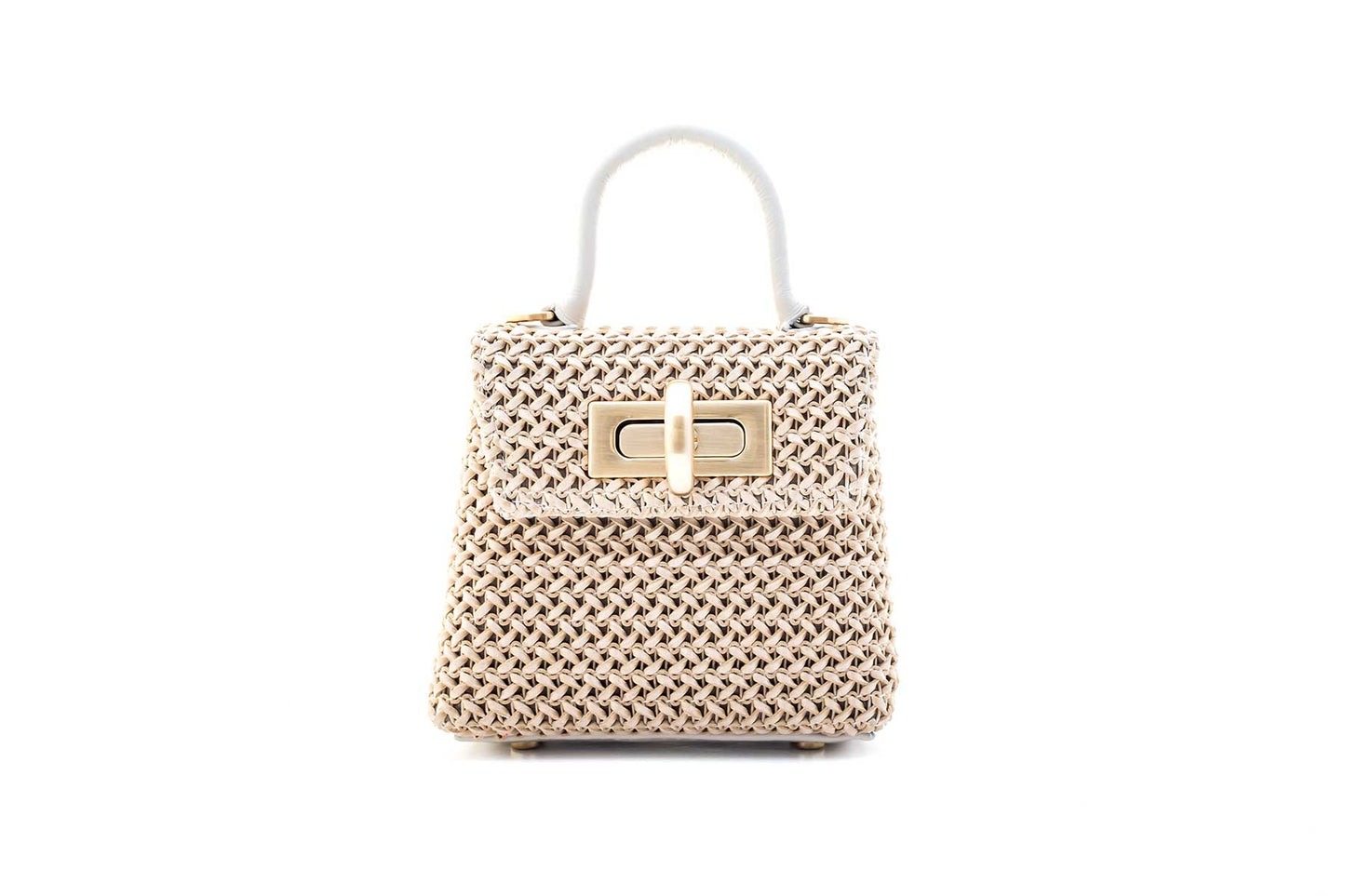 Bolsa Leila Ráfia Micro Off-White c/ Creme