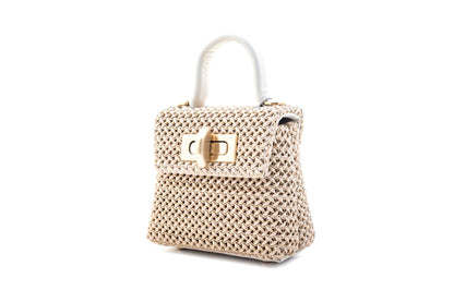 Bolsa Leila Ráfia Micro Off-White c/ Creme