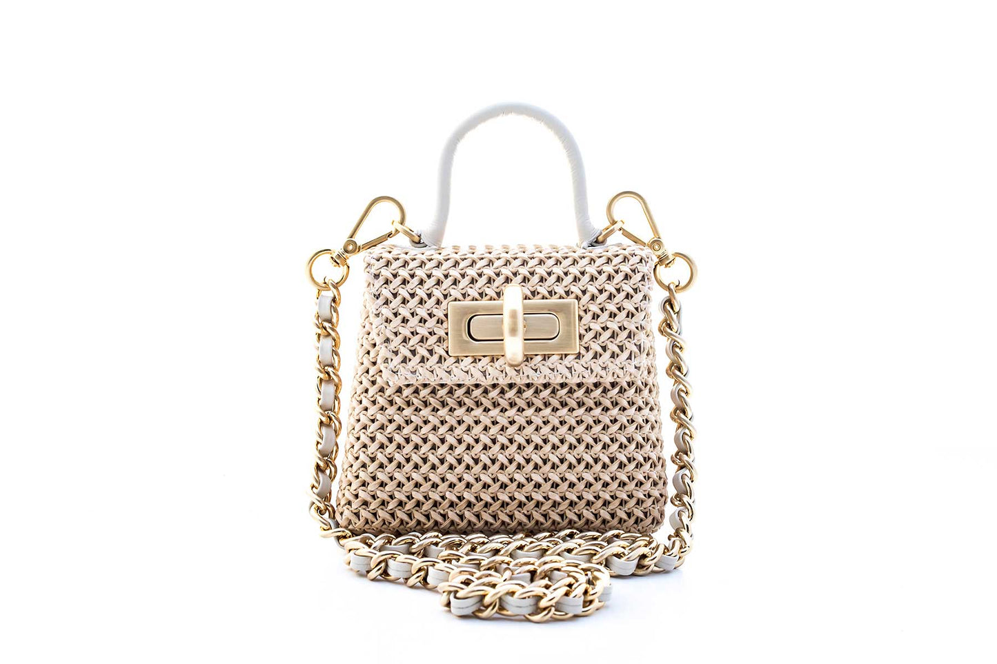 Bolsa Leila Ráfia Micro Off-White c/ Creme