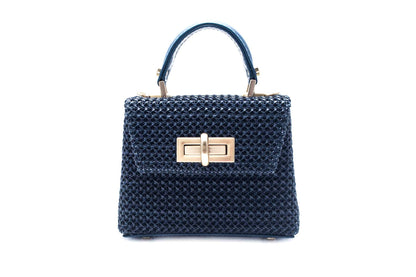 Bolsa Leila Ráfia Mini Azul