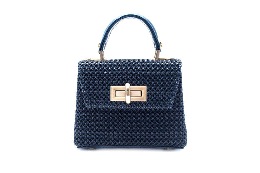 Bolsa Leila Ráfia Mini Azul