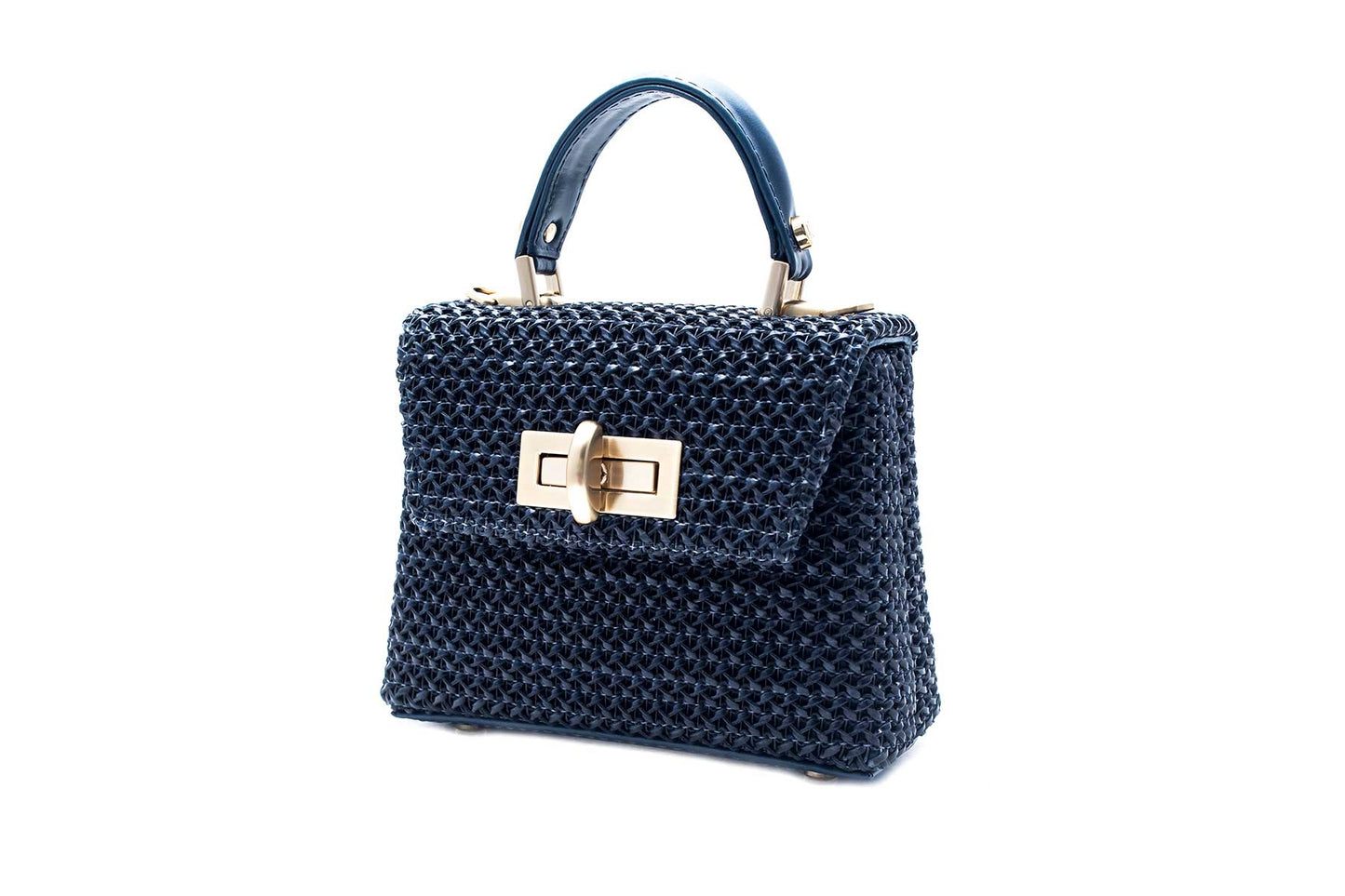 Bolsa Leila Ráfia Mini Azul