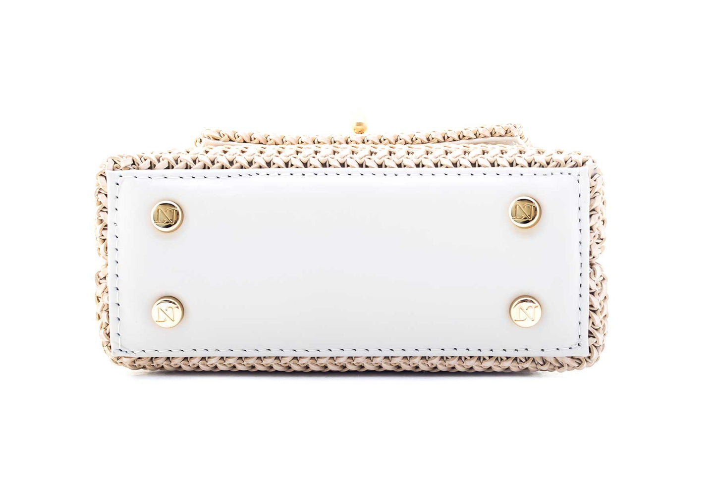 Bolsa Leila Ráfia Mini Off-White c/ Creme