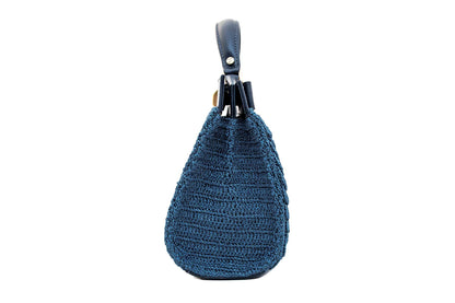 Bolsa Lia Mini Crochê Azul