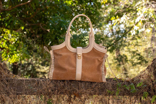 Bolsa Lorena Camurça Creme