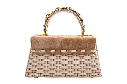 Bolsa Lu Rajão Camurça Creme