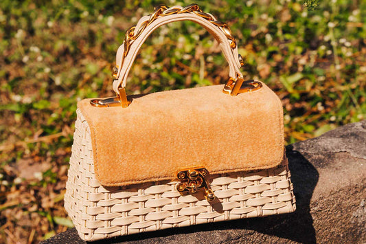 Bolsa Lu Rajão Camurça Creme