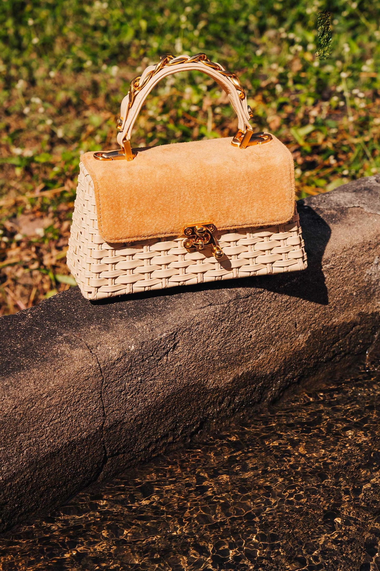 Bolsa Lu Rajão Camurça Creme