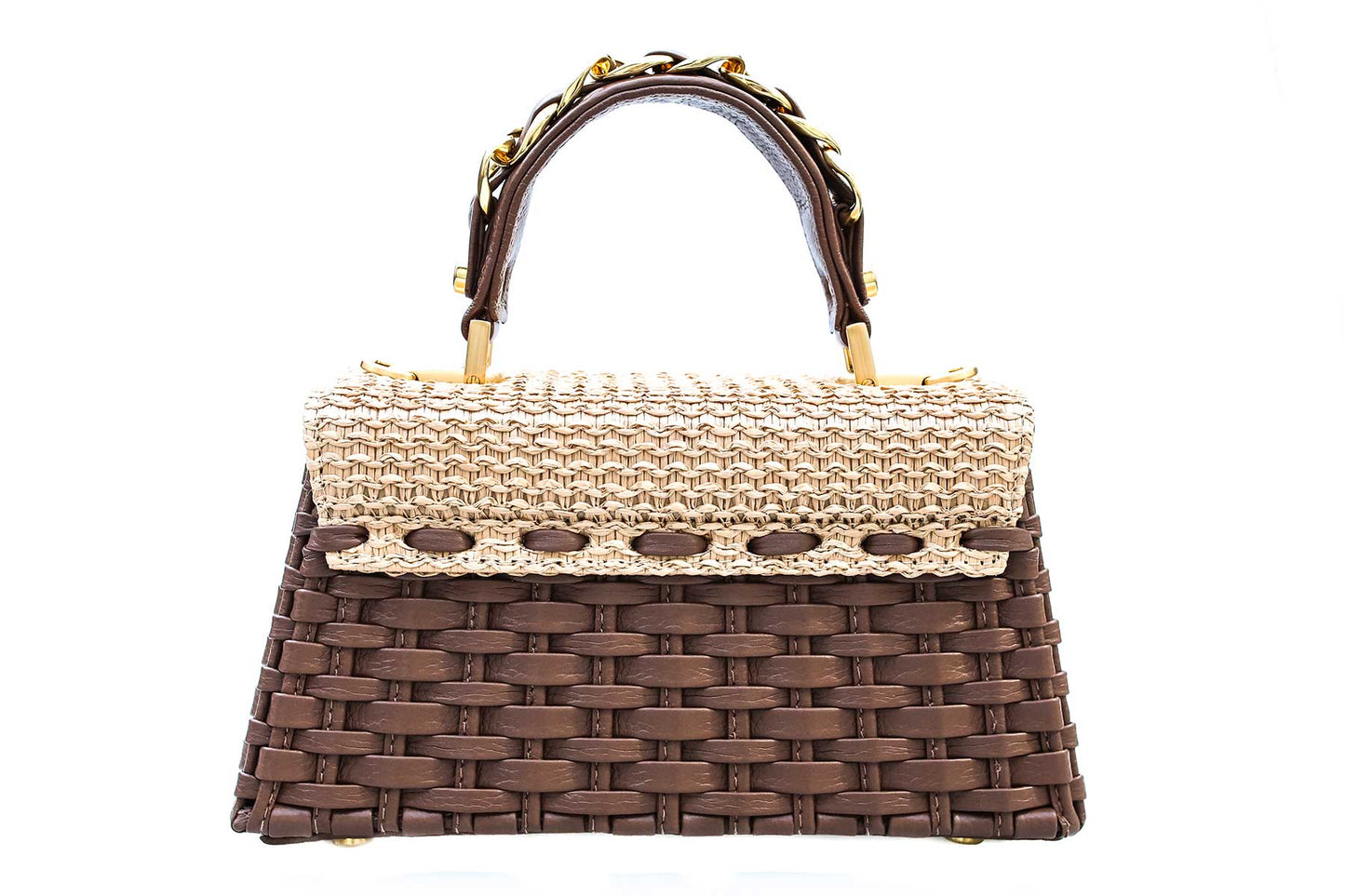 Bolsa Lu Rajão Ráfia Natural c/ Avelã