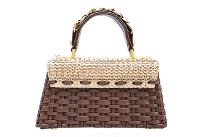 Bolsa Lu Rajão Ráfia Natural c/ Avelã