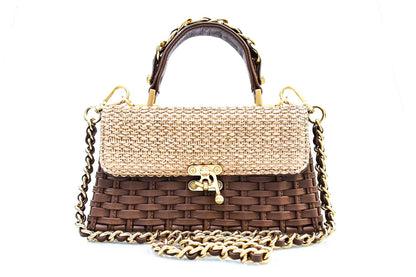 Bolsa Lu Rajão Ráfia Natural c/ Avelã