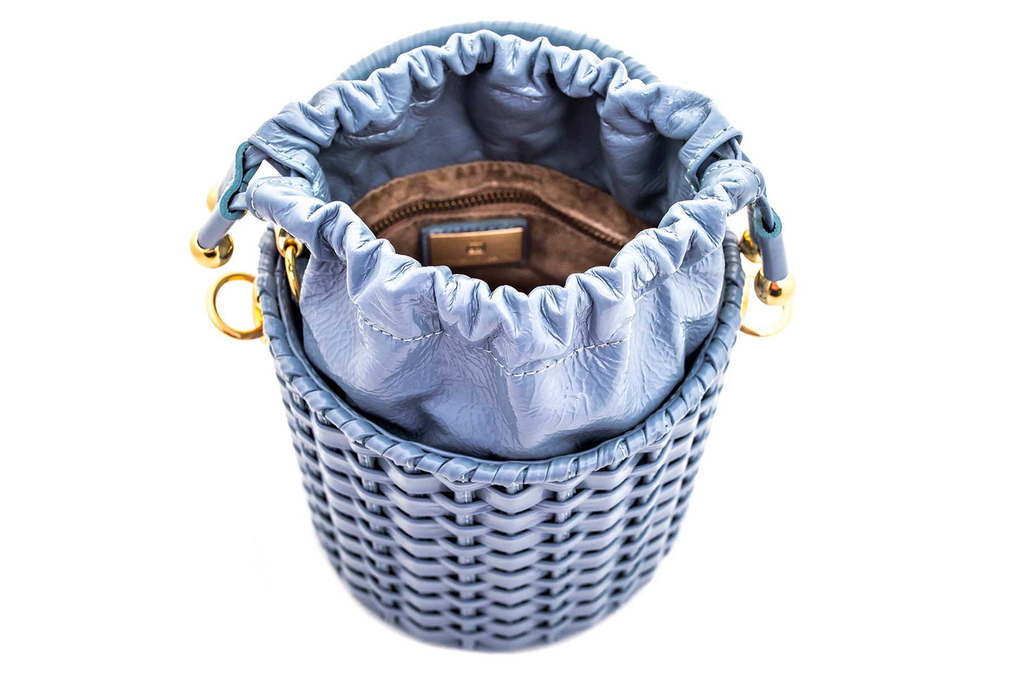 Bolsa Lucila Azul Bebê Verniz